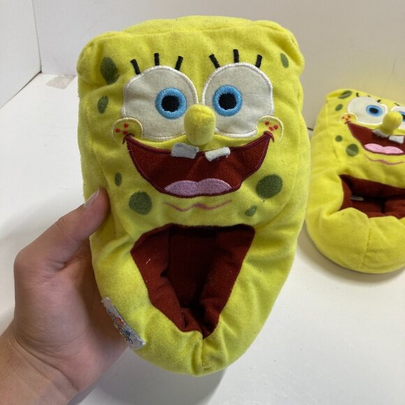 SpongeBob SquarePants Plush Slippers Nickelodeon 2003 Viacom Kids 2-3 Large - Picture 3 of 12